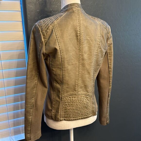 Sebby collection “leather” olive green jacket - Picture 5 of 10